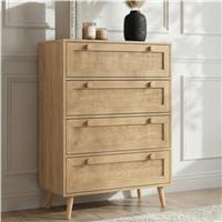 Wovena Rattan 4 Drawer Chest of Drawers, Natural
