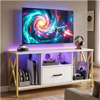 Calvera White LED TV Stand with Storage for TVs up to 50"