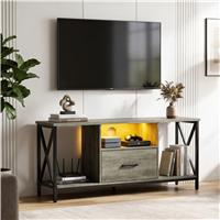 Calvera LED TV Stand with Storage for TVs up to 50" - Grey Oak