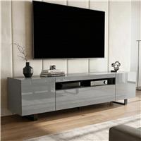Kystra 180cm Grey High Gloss TV Unit with Storage for TVs 80"