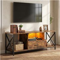 Calvera Industrial LED TV Stand with Storage for TVs 55" - Rustic