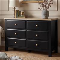 Haven Painted Large 6 Chest of Drawers - Black Bedroom Dresser