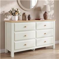 Haven Painted Large 6 Chest of Drawers - White Bedroom Dresser
