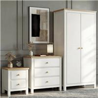 Haven Painted 3 Piece Bedroom Furniture Set White - Oak Top