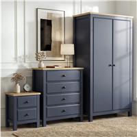 Haven Blue Painted 3 Piece Bedroom Set with Oak Top