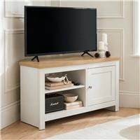 Tavero White Corner TV Unit with Storage for TVs up to 43"