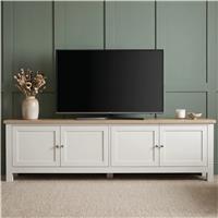 180cm Shaker White TV Unit with Storage for TVs up to 80"