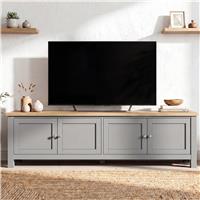 180cm Shaker TV Unit with Storage for TVs up to 80" Grey