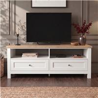 Oskara White Painted TV Unit with Storage for TVs up to 55"