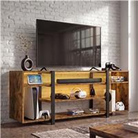 Industrial LED TV Stand with Storage for TVs up to 60" Rustic