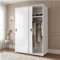 Torvek 2 Door Sliding Wardrobe with Shelves - High Gloss White