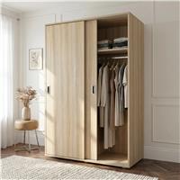 120cm Oak Effect 2 Door Sliding Wardrobe with Shelves