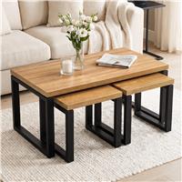 Nestline Oak-Effect Nesting Coffee Tables Set of 3