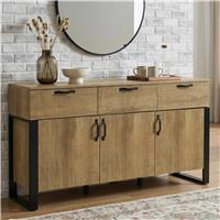 Oak Effect Sideboard with Drawers & Storage Cabinet Ironmere