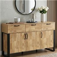 Mango Wood Effect Sideboard with Drawers & Storage Cabinet