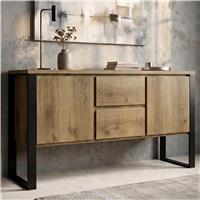 Millwright Oak Effect Sideboard Cabinet with Drawers & Storage