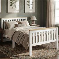 Wooden Single Bed Frame  White + Pine
