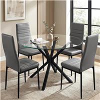 PU Leather Modern Dining Chairs Set of 4, 6 and 8 - Set of 4 / Grey