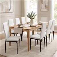 PU Leather Modern Dining Chairs Set of 4, 6 and 8 - Set of 8 / White