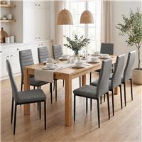 PU Leather Modern Dining Chairs Set of 4, 6 and 8 - Set of 8 / Grey