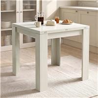 Small Square Flip Top Extendable Dining Tables - Ash White