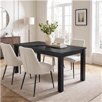 Hartley Industrial Extendable Dining Table | 4-6 and 6-8 Seater - 140cm / Black