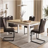 Hartley Industrial Extendable Dining Table | 4-6 and 6-8 Seater - 140cm / Light Oak