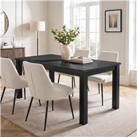 Hartley Industrial Extendable Dining Table | 4-6 and 6-8 Seater - 160cm / Black