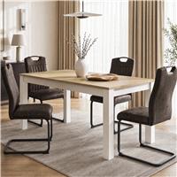Hartley Industrial Extendable Dining Table | 4-6 and 6-8 Seater - 160cm / Light Oak