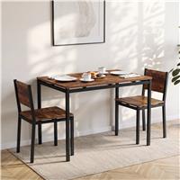 Industrial Breakfast Table and Chairs Set | 2 Seater - Rustic