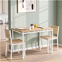 Industrial Breakfast Table and Chairs Set | 2 Seater - Pine