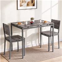 Industrial Breakfast Table and Chairs Set | 2 Seater - Grey