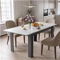 Milo 6 to 8 Seater Extendable Dining Table - White Marble