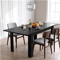 Milo 6 to 8 Seater Extendable Dining Table - Black Wood