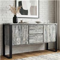 Millwright Sideboard Cabinet with Drawers & Storage - Grey