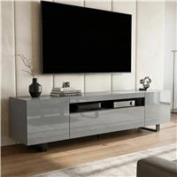 Kystra 180cm High Gloss TV Unit with Storage - Grey