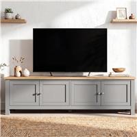 180cm Shaker TV Unit with Storage for TVs up to 80 - Grey