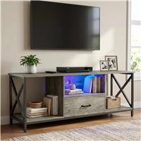 Calvera LED TV Stand with Storage for TVs up to 55 140cm - Grey Oak