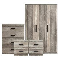 Blythe 4 Piece Bedroom Furniture Set - Ash Grey