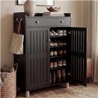 5-Tier Shoe Storage Cabinet with Adjustable Shelves Hallway - Black