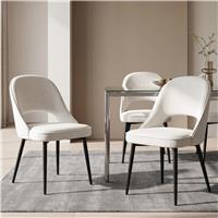 Comfy Dining Chairs Set of 4 or Set of 2 - Set of 4 / Cream