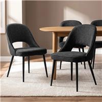 Comfy Dining Chairs Set of 4 or Set of 2 - Set of 4 / Black