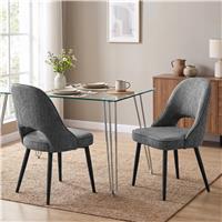 Comfy Dining Chairs Set of 4 or Set of 2 - Set of 4 / Grey