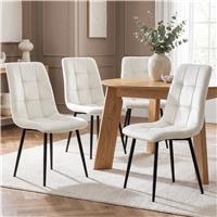 Velvet Dining Chairs Set of 4 - Cream