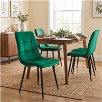 Velvet Dining Chairs Set of 4 - Green