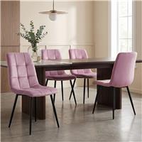 Velvet Dining Chairs Set of 4 - Pink