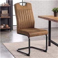 Retro Metal Dining Chairs Set of 4 - Tan