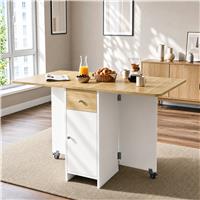 Space Saving Drop Leaf Dining Table with Storage - Pine