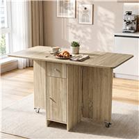 Space Saving Drop Leaf Dining Table with Storage - Sonoma Oak