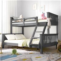 Triple Bunk Bed - Double Bunk Beds for Kids & Adults - Dark Grey